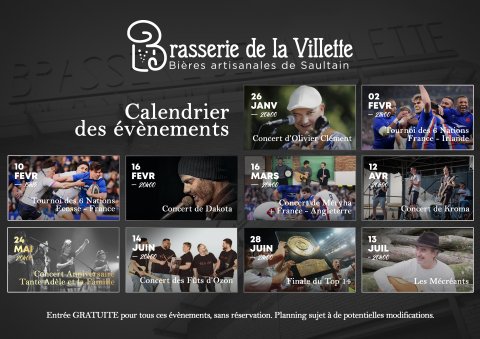 Calendrier 2024 des évènements
