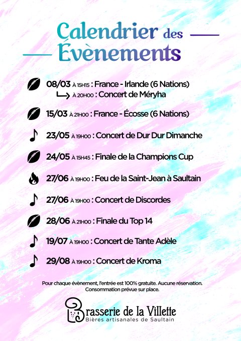 Calendrier des Evenements